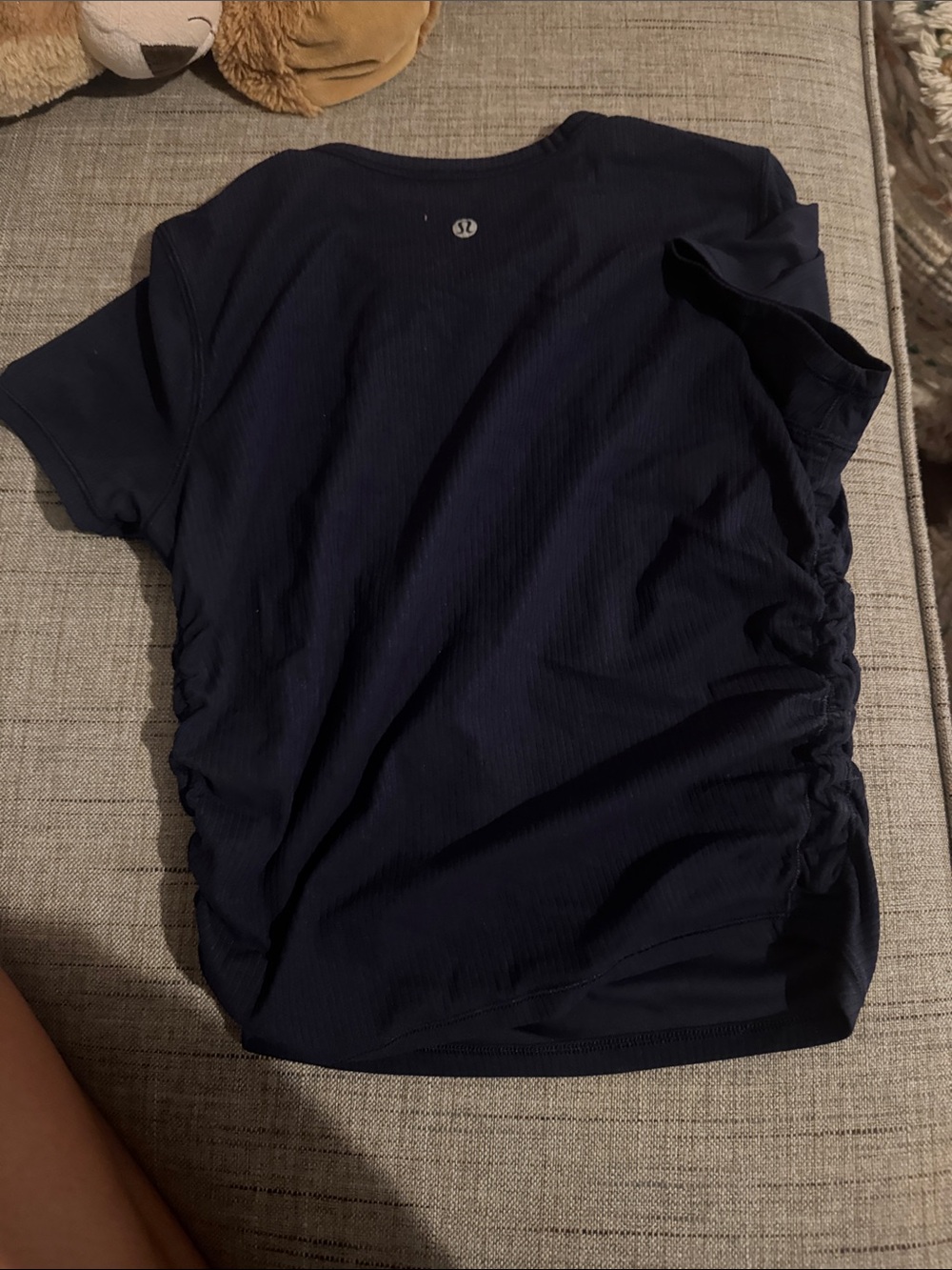 lululemon athletica Men's Navy Short Sleeve Tee with Side Ruching